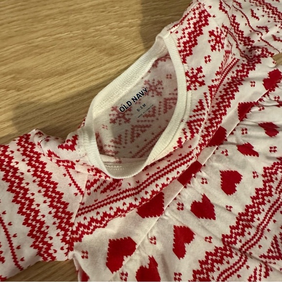 Old Navy Baby Girl Red & White Valentines Dress 0-3 Months - Picture 5 of 6